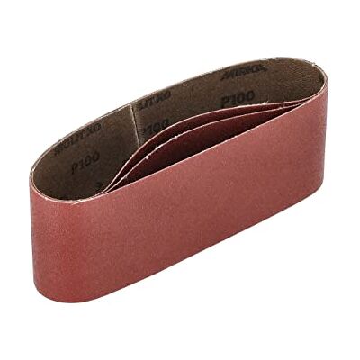 Mirka Red 3 x Slipduk 75x457mm / kornstorlek P100 / högkvalitativt slipduk för bandslipmaskiner/För slipning av trä och metall Mirka Red 3 x Slipduk 75x457mm / kornstorlek P100 / högkvalitativt slipduk för bandslipmaskiner/För slipning av trä och metall
