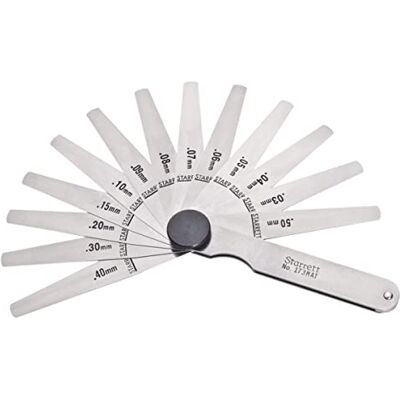 Starrett 173 MAT tjocklek uppsättning med avsmalnande blad, 0,03-0,50 mm tjocklek, 77 mm längd, 13 löv Starrett 173 MAT tjocklek uppsättning med avsmalnande blad, 0,03-0,50 mm tjocklek, 77 mm längd, 13 löv