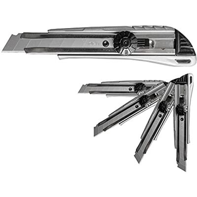 D.RECT Skärkniv "2045" 5 stycken set – skärkniv 18 mm av metall guide blad – universalkniv, skärkniv D.RECT Skärkniv "2045" 5 stycken set – skärkniv 18 mm av metall guide blad – universalkniv, skärkniv