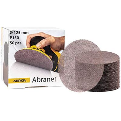 Mirka Abranet sliprondell 125mm kardborre P150 50 st abrasiv Mirka Abranet sliprondell 125mm kardborre P150 50 st abrasiv
