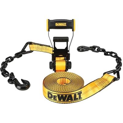DeWalt DXBC1000C svart/gul 5 cm x 76 cm spärrrem med 45 cm kedja och stålkrokar – 1,5 kg säker arbetsbelastning/4,5 kg brytstyrka DeWalt DXBC1000C svart/gul 5 cm x 76 cm spärrrem med 45 cm kedja och stålkrokar – 1,5 kg säker arbetsbelastning/4,5 kg brytstyrka