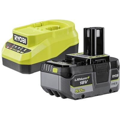 Ryobi 18 V ONE+ batteri startset RC18120A-150G inkl. 1 x 5,0 Ah batteri och 2,0 A laddare Ryobi 18 V ONE+ batteri startset RC18120A-150G inkl. 1 x 5,0 Ah batteri och 2,0 A laddare