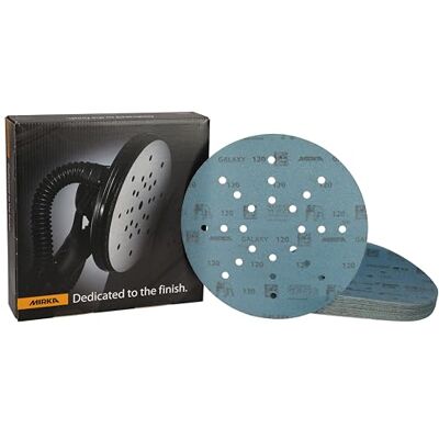 Mirka Galaxy slippapper 225mm kardborreband korn 120 / för långhalsade slipmaskiner / 25 st slipskivor Mirka Galaxy slippapper 225mm kardborreband korn 120 / för långhalsade slipmaskiner / 25 st slipskivor