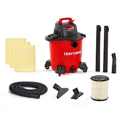 Craftsman CMXEVBE18590 9 Gallon 4,25 Peak HP Wet Dry Vac, bärbar butik vakuum våt och torr med filter, 3 dammpåsar, slang och tillbehör för hem, garage och fordonsrengöring Craftsman CMXEVBE18590 9 Gallon 4,25 Peak HP Wet Dry Vac, bärbar butik vakuum våt och torr med filter, 3 dammpåsar, slang och tillbehör för hem, garage och fordonsrengöring