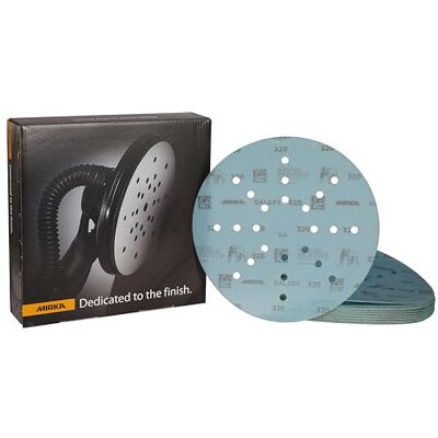Mirka Galaxy slippapper 225mm kardborreband korn 320 / för långhalsade slipmaskiner / 25 st slipskivor Mirka Galaxy slippapper 225mm kardborreband korn 320 / för långhalsade slipmaskiner / 25 st slipskivor
