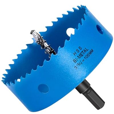 HYCHIKA BETTER TOOLS FOR BETTER LIFE HYCHIKA Hålsåg 100 mm, hålkniv, hålborr av HSS M42 bi-metall för trä, mjuk metall och plast (riip-plattor och gips), med separerbar borr och insexnyckel HYCHIKA BETTER TOOLS FOR BETTER LIFE HYCHIKA Hålsåg 100 mm, hålkniv, hålborr av HSS M42 bi-metall för trä, mjuk metall och plast (riip-plattor och gips), med separerbar borr och insexnyckel