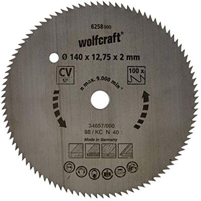 Wolfcraft 6258000 blå 140 mm cirkelsågblad med 100 tänder - Modell 6258000 Wolfcraft 6258000 blå 140 mm cirkelsågblad med 100 tänder - Modell 6258000