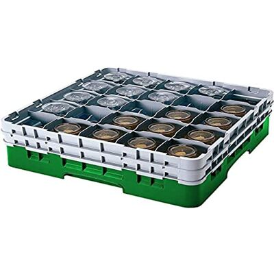 Cambro 20S638 Camracks polypropenkorgar för handtag och muggglas med 20 fack, 1/1 storlek, flaskgrön, 9,84 cm diameter, 17,4 cm maximal höjd, 3 stycken Cambro 20S638 Camracks polypropenkorgar för handtag och muggglas med 20 fack, 1/1 storlek, flaskgrön, 9,84 cm diameter, 17,4 cm maximal höjd, 3 stycken