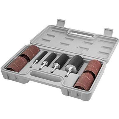 POWERTEC 71634 20-delad borrpress sliptrumma kit med ¼ och 1/8 tum skaft, axelsliphylsor, verktygsväska POWERTEC 71634 20-delad borrpress sliptrumma kit med ¼ och 1/8 tum skaft, axelsliphylsor, verktygsväska