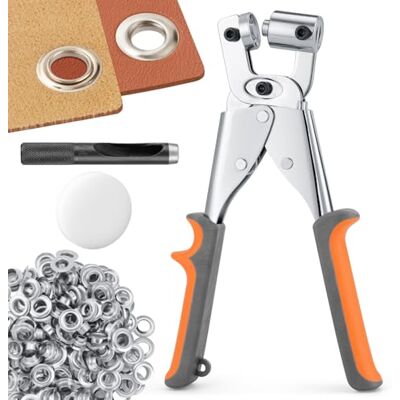 ecraft öljetttång verktygssats: 10 mm (3/8 tum) genomföring med 500 st silveröljetter tryck handhållen stans tång kit öljett håltagare tång set banderoll maskin för tygpapper ecraft öljetttång verktygssats: 10 mm (3/8 tum) genomföring med 500 st silveröljetter tryck handhållen stans tång kit öljett håltagare tång set banderoll maskin för tygpapper
