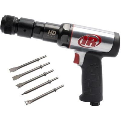 Ingersoll Rand Lufthammarsats 135MAXK, Kraftfull Tryckluftshammare med 2 600 bpm, 76 mm Slaglängd, 3/4" (19 mm) Fäste, inkl. 5-Delars Mejselsats Ingersoll Rand Lufthammarsats 135MAXK, Kraftfull Tryckluftshammare med 2 600 bpm, 76 mm Slaglängd, 3/4" (19 mm) Fäste, inkl. 5-Delars Mejselsats