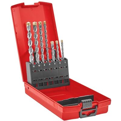 kwb SDS Plus borrset, SDS Plus slagborrset (7 stycken, Ø 5/6/6/8/8/10/12 mm x 110/160 mm, med 4X hårdmetall snabbskärkant för betong, sten och murverk) kwb SDS Plus borrset, SDS Plus slagborrset (7 stycken, Ø 5/6/6/8/8/10/12 mm x 110/160 mm, med 4X hårdmetall snabbskärkant för betong, sten och murverk)