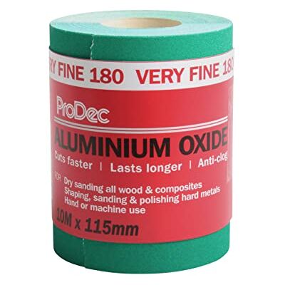 ProDec PAALX180 180 korn mycket fin kvalitet grön aluminiumoxid slipande sandpapper 10 m x 115 mm rulle ProDec PAALX180 180 korn mycket fin kvalitet grön aluminiumoxid slipande sandpapper 10 m x 115 mm rulle