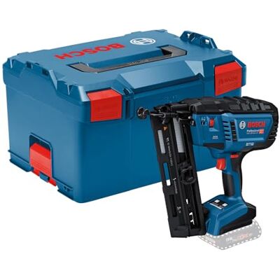 Bosch 18V System sladdlös spikpistol trä GNH 18V-64-2 M (enskild avfyrning/kontaktutlösning, passar spik: 32–64 mm, 16 ga (1,6 mm) med 20° bandningsvinkel, utan batteri, i L-BOXX) Bosch 18V System sladdlös spikpistol trä GNH 18V-64-2 M (enskild avfyrning/kontaktutlösning, passar spik: 32–64 mm, 16 ga (1,6 mm) med 20° bandningsvinkel, utan batteri, i L-BOXX)