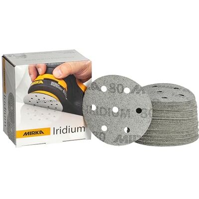 Mirka sandpapper Iridium 90mm 7 hål korn 80 50 st kardborre Mirka sandpapper Iridium 90mm 7 hål korn 80 50 st kardborre