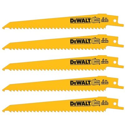 DeWalt Hojas sierra sable av cobalto för metal 152 mm säker kontroll för kapning och trimning, 5-pack DeWalt Hojas sierra sable av cobalto för metal 152 mm säker kontroll för kapning och trimning, 5-pack
