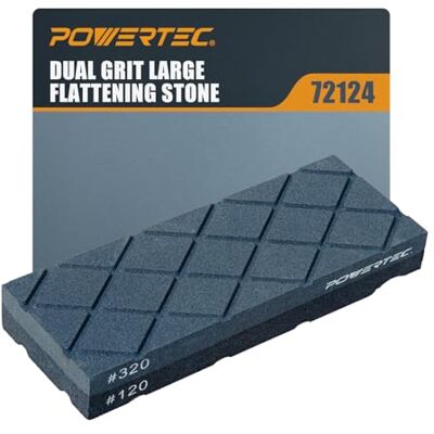 POWERTEC 72124 Slipsten plattningssten – dubbla korn (120/320) brynstensfixer med diamantspår, extra stor 8x3-1 PK POWERTEC 72124 Slipsten plattningssten – dubbla korn (120/320) brynstensfixer med diamantspår, extra stor 8x3-1 PK