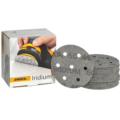 Mirka Iridium Premium slipark 90mm 7-hål korn 60 50-pack kardborre Mirka Iridium Premium slipark 90mm 7-hål korn 60 50-pack kardborre
