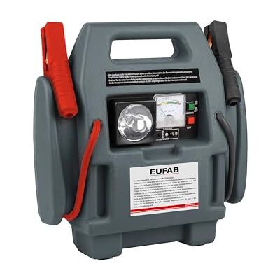 EUFAB 16643 Powerpack, starthjälp, med kompressor, 7 Ah grå med vattenfordon EUFAB 16643 Powerpack, starthjälp, med kompressor, 7 Ah grå med vattenfordon