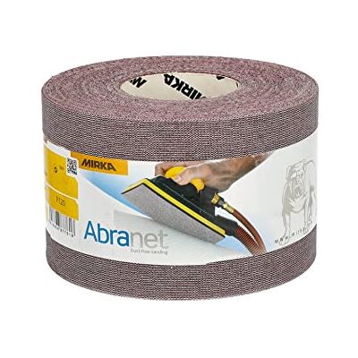 Mirka Abranet sliprulle med nät 115 mm x 25 m med kardborreband/korn P120 / 1 rulle/för slipning av trä, spackel, lack, plast / AE555F0180 Mirka Abranet sliprulle med nät 115 mm x 25 m med kardborreband/korn P120 / 1 rulle/för slipning av trä, spackel, lack, plast / AE555F0180
