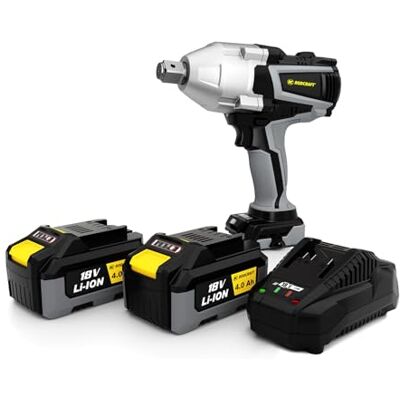 Rodcraft RC9087K4 3/4 tum fyrkantig sladdlös slagskruv, max 1 500 Nm LED-drivrutin, set med 2 x 4 Ah-batterier + laddare + tygfodral Rodcraft RC9087K4 3/4 tum fyrkantig sladdlös slagskruv, max 1 500 Nm LED-drivrutin, set med 2 x 4 Ah-batterier + laddare + tygfodral