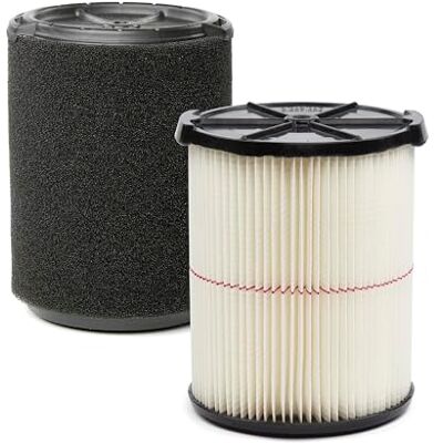 Craftsman CMXZVBE38779 röd rand generell användning våt/torr dammsugare ersättningsfilter och våt applikationsfilter för 5 till 20 gallon butiksdammsugare, 2-pack Craftsman CMXZVBE38779 röd rand generell användning våt/torr dammsugare ersättningsfilter och våt applikationsfilter för 5 till 20 gallon butiksdammsugare, 2-pack
