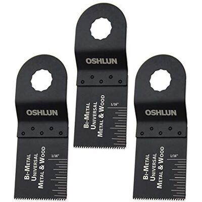 Oshlun MMR-0103 1-1/3-tums universellt oscillerande verktygsblad i två metall för Rockwell SoniCrafter, 3-pack Oshlun MMR-0103 1-1/3-tums universellt oscillerande verktygsblad i två metall för Rockwell SoniCrafter, 3-pack
