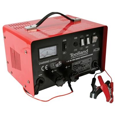 Toolland a land of possibilities PEREL – AC30 laddare för 12/24 V blybatterier med boost-funktion, 375 mm x 260 mm x 210 mm mått 139876 Toolland a land of possibilities PEREL – AC30 laddare för 12/24 V blybatterier med boost-funktion, 375 mm x 260 mm x 210 mm mått 139876