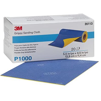 3M Flexibla grepp slipremsor, 139 mm x 114 mm, perforerade på rulle med 20 remsor, P1000, 35113 3M Flexibla grepp slipremsor, 139 mm x 114 mm, perforerade på rulle med 20 remsor, P1000, 35113