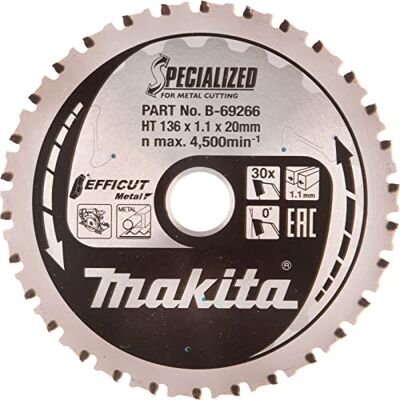 Makita B-69222 5-3/8 tum 30T karbidtippad max effektivitet sågblad, metall/allmän användning Makita B-69222 5-3/8 tum 30T karbidtippad max effektivitet sågblad, metall/allmän användning