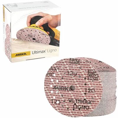 Mirka Ultimax Ligno Ø 125 mm slipskivor 150 korn 100 st kardborre Mirka Ultimax Ligno Ø 125 mm slipskivor 150 korn 100 st kardborre
