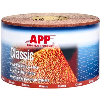 AUTO-PLAST PRODUKT APP R115 sandpapper i rulle, 115 mm x 25 m, brunt sandpapper i aluminiumoxid, för trä, MDF, plast och kaross, perfekt för konturerade och böjda ytor Korn 320 AUTO-PLAST PRODUKT APP R115 sandpapper i rulle, 115 mm x 25 m, brunt sandpapper i aluminiumoxid, för trä, MDF, plast och kaross, perfekt för konturerade och böjda ytor Korn 320