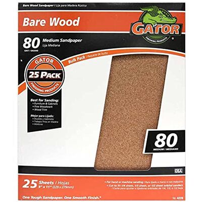 GATOR FINISHING PRODUCTS Gator efterbehandling 4228 80 korn naken trä slipskivor (25-pack), 9 tum x 11 tum GATOR FINISHING PRODUCTS Gator efterbehandling 4228 80 korn naken trä slipskivor (25-pack), 9 tum x 11 tum