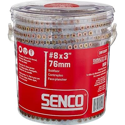 SENCO 08F300Y DuraSpin # 8 x 7,6 cm, trä till trä samlad skruv, 800 kt. SENCO 08F300Y DuraSpin # 8 x 7,6 cm, trä till trä samlad skruv, 800 kt.