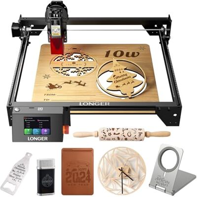 Longer LONG RAY5 60 W laserskärmaskin, 10 W lasereffekt, 0,06 × 0,06 mm laserpunkt, 4-i-1 lasergravyrmaskin, lasergravyrmaskin för trä/glas/akryl/metall Longer LONG RAY5 60 W laserskärmaskin, 10 W lasereffekt, 0,06 × 0,06 mm laserpunkt, 4-i-1 lasergravyrmaskin, lasergravyrmaskin för trä/glas/akryl/metall