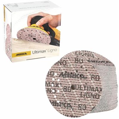 Mirka slipskiva Ultimax Ligno Ø 125 mm kardborre multifit korn 80 100 st Mirka slipskiva Ultimax Ligno Ø 125 mm kardborre multifit korn 80 100 st