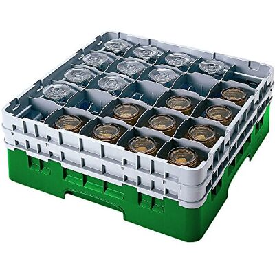Cambro 20S318 Camracks polypropenkorgar för handtag och muggglas med 20 fack, 1/1 storlek, flaskgrön, 9,84 cm diameter, 9,2 cm maximal höjd, 5 stycken Cambro 20S318 Camracks polypropenkorgar för handtag och muggglas med 20 fack, 1/1 storlek, flaskgrön, 9,84 cm diameter, 9,2 cm maximal höjd, 5 stycken
