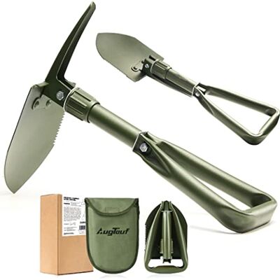 AugTouf 45 cm militär hopfällbar campingspade, offroad överlevnad hög kolstål spade (oliv) av verktygsmedel AugTouf 45 cm militär hopfällbar campingspade, offroad överlevnad hög kolstål spade (oliv) av verktygsmedel