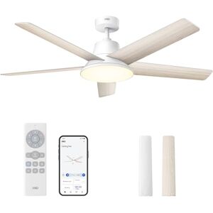 DREO Smart Ceiling Fan with Lights, 52 Inch, 12 Speeds & 3 Fan Modes, Stepless Color Tones, Dimmable LED Light, 12H Timer, Quiet DC Motor, Remote/APP/Alexa Control, White Ceiling Fans Indoor DREO Smart Ceiling Fan with Lights, 52 Inch, 12 Speeds & 3 Fan Modes, Stepless Color Tones, Dimmable LED Light, 12H Timer, Quiet DC Motor, Remote/APP/Alexa Control, White Ceiling Fans Indoor