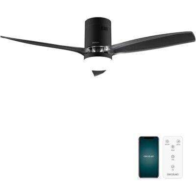 Cecotec Takfläktar Med Ljus Energysilence Aero 5285 Sun Blacktransparent Connected. 40W, 52”, Kommando, Wifi, Ip44-Skydd, 6 Hastigheter, 3 Blad, Vintersommarläge, Timer Cecotec Takfläktar Med Ljus Energysilence Aero 5285 Sun Blacktransparent Connected. 40W, 52”, Kommando, Wifi, Ip44-Skydd, 6 Hastigheter, 3 Blad, Vintersommarläge, Timer
