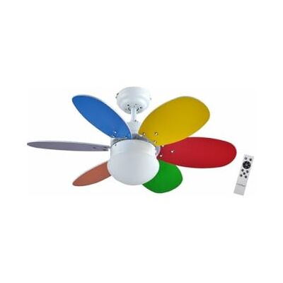 Bastilipo Takfläkt med DC-motor, fjärrkontroll, 75 cm, 6 blad, flerfärgad/vit, LED-ljus 3 toner, DC BOLENA Bastilipo Takfläkt med DC-motor, fjärrkontroll, 75 cm, 6 blad, flerfärgad/vit, LED-ljus 3 toner, DC BOLENA