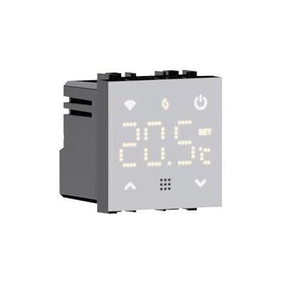 ElektroNova Infälld termostat programmerbar modul 2P 240V vit bakgrundsbelyst pekskärm kompatibel på Bticino Matix-media ElektroNova Infälld termostat programmerbar modul 2P 240V vit bakgrundsbelyst pekskärm kompatibel på Bticino Matix-media