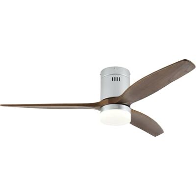 CORBERO Corberó Takfläkt med LED-ljus 132 cm CVTGHC3 tyst 6 hastigheter nordisk design timer fjärrkontroll sommar vinterläge mörka träblad CORBERO Corberó Takfläkt med LED-ljus 132 cm CVTGHC3 tyst 6 hastigheter nordisk design timer fjärrkontroll sommar vinterläge mörka träblad