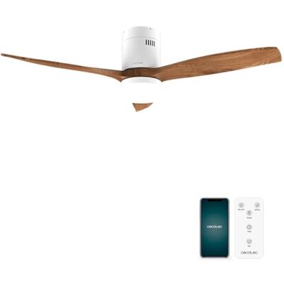 Cecotec Takfläktar Med Ljus Energysilence Aero 5600 Aqua Whitedarkwood Connected. 132 Cm, 40 W, Led 20W, 3 Blad, 6 Hastigheter, Timer, Vinter/Sommar, Wi-Fi, Vit, Svart Konstruktion Cecotec Takfläktar Med Ljus Energysilence Aero 5600 Aqua Whitedarkwood Connected. 132 Cm, 40 W, Led 20W, 3 Blad, 6 Hastigheter, Timer, Vinter/Sommar, Wi-Fi, Vit, Svart Konstruktion