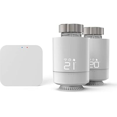 Hama 2 stycken intelligenta kylartermostater med hubb (Wi-Fi-värmekontroll, Smart Home värmeregulator, för alla ventiler, programmerbar värmetermostat, uppvärmning Hama 2 stycken intelligenta kylartermostater med hubb (Wi-Fi-värmekontroll, Smart Home värmeregulator, för alla ventiler, programmerbar värmetermostat, uppvärmning