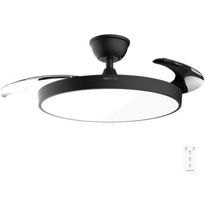 Cecotec Takfläkt med ljus och infällbara blad EnergySilence Aero 300 Air Invisible Black. 30 W, DC-motor, fjärrkontroll, 6 hastigheter, 4 timmars timer, vintersommarfunktion Cecotec Takfläkt med ljus och infällbara blad EnergySilence Aero 300 Air Invisible Black. 30 W, DC-motor, fjärrkontroll, 6 hastigheter, 4 timmars timer, vintersommarfunktion