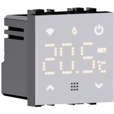 ElektroNova Infälld termostat programmerbar modul 2P 240V vit bakgrundsbelyst pekskärm kompatibel på Bticino Living-media ElektroNova Infälld termostat programmerbar modul 2P 240V vit bakgrundsbelyst pekskärm kompatibel på Bticino Living-media