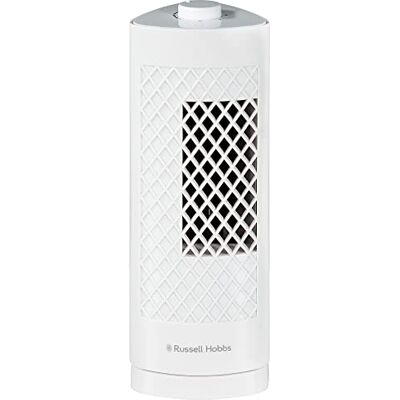Russell Hobbs Bärbar minitornfläkt, 33,02 cm, lätt, 3 hastigheter, 75° svängning, kraftfullt luftflöde, tyst, vitt, RHTF1321 Russell Hobbs Bärbar minitornfläkt, 33,02 cm, lätt, 3 hastigheter, 75° svängning, kraftfullt luftflöde, tyst, vitt, RHTF1321