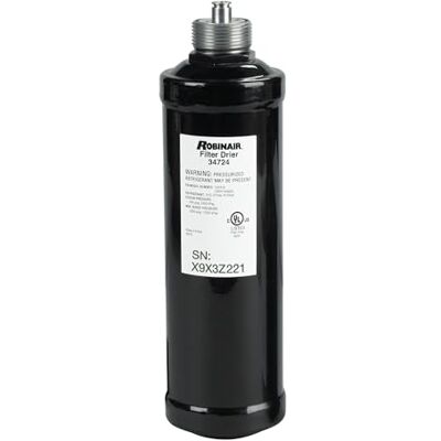 ROBINAIR 34724 Filtro de reciclaje de aire acondicionado, filtro giratorio, color negro ROBINAIR 34724 Filtro de reciclaje de aire acondicionado, filtro giratorio, color negro
