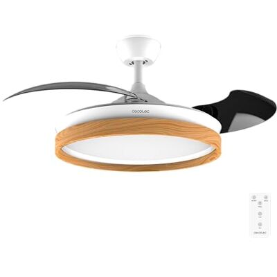 Cecotec Takfläkt med ljus Energysilence Aero 4320 osynligt trä och vit. 35 W, 6 hastigheter, infällbara blad, fjärrkontroll, timer, integrerad LED, dimbar lumintensitet Cecotec Takfläkt med ljus Energysilence Aero 4320 osynligt trä och vit. 35 W, 6 hastigheter, infällbara blad, fjärrkontroll, timer, integrerad LED, dimbar lumintensitet